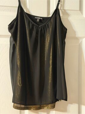 Express Black Satin Slip Dress with Adjustable Straps